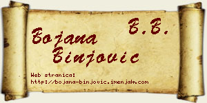 Bojana Binjović vizit kartica